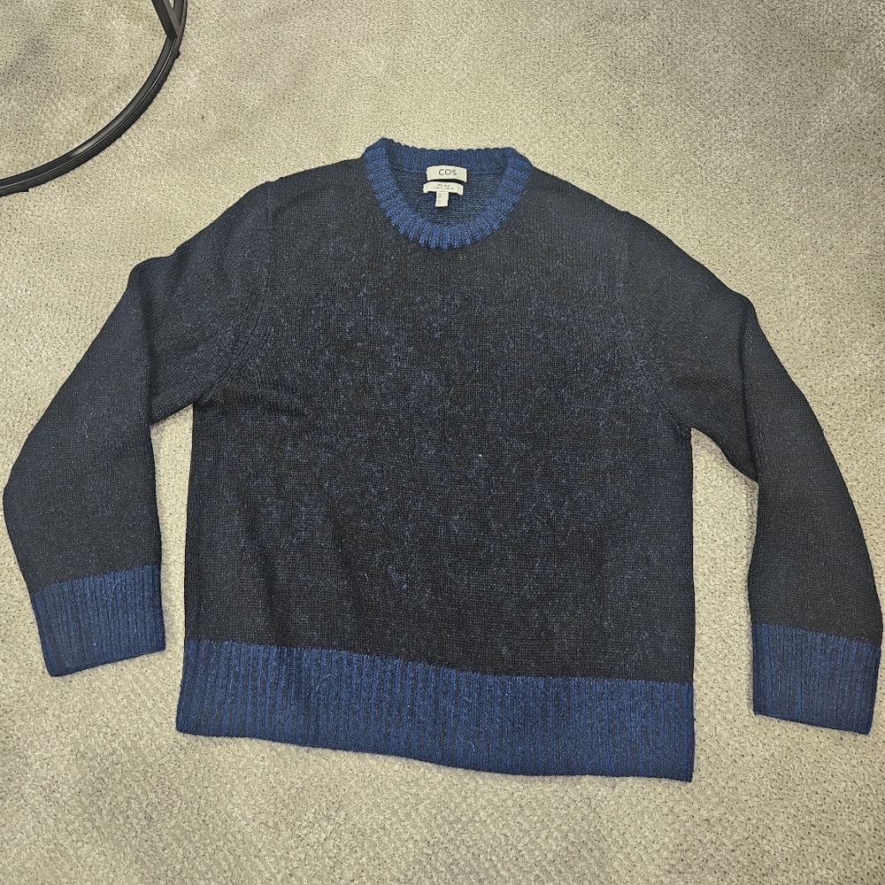 COS Men's Wool Mohair Blend Colourblock sweater Large